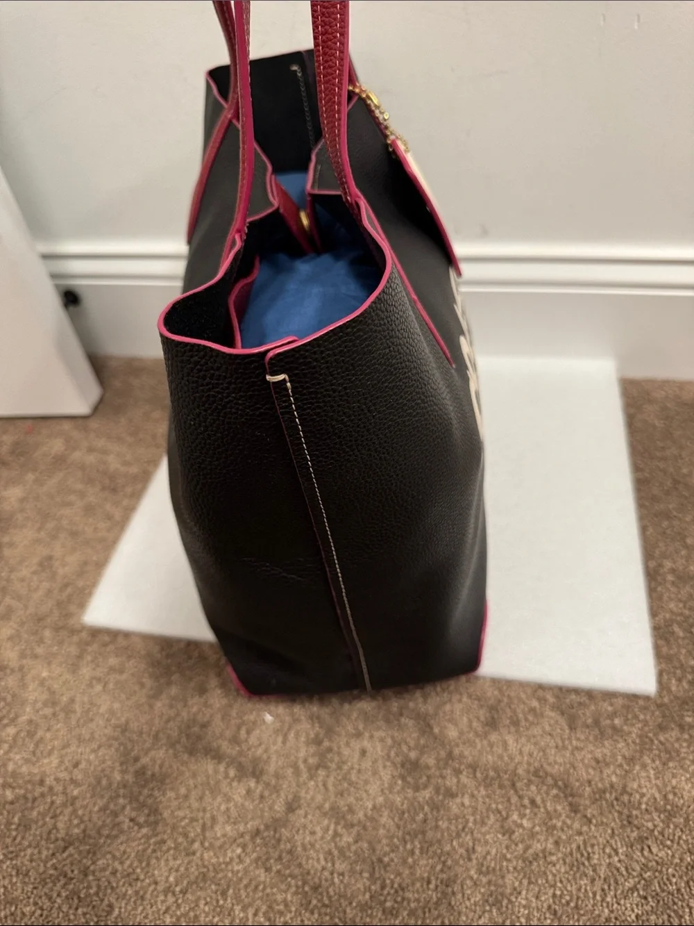 Coach Kia colorblock leather tote bag purse with hangtag